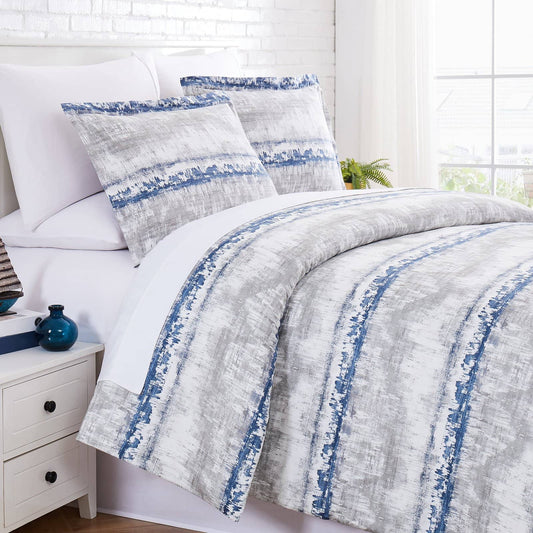 Horizon Abstract Duvet Cover Set, Blue