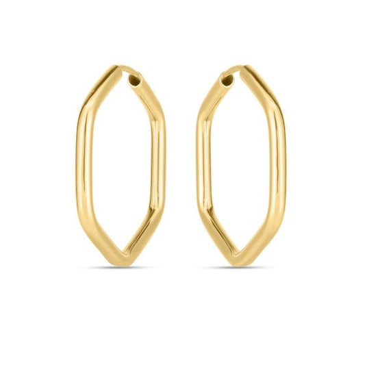 14K Endless Hexagon Hoops