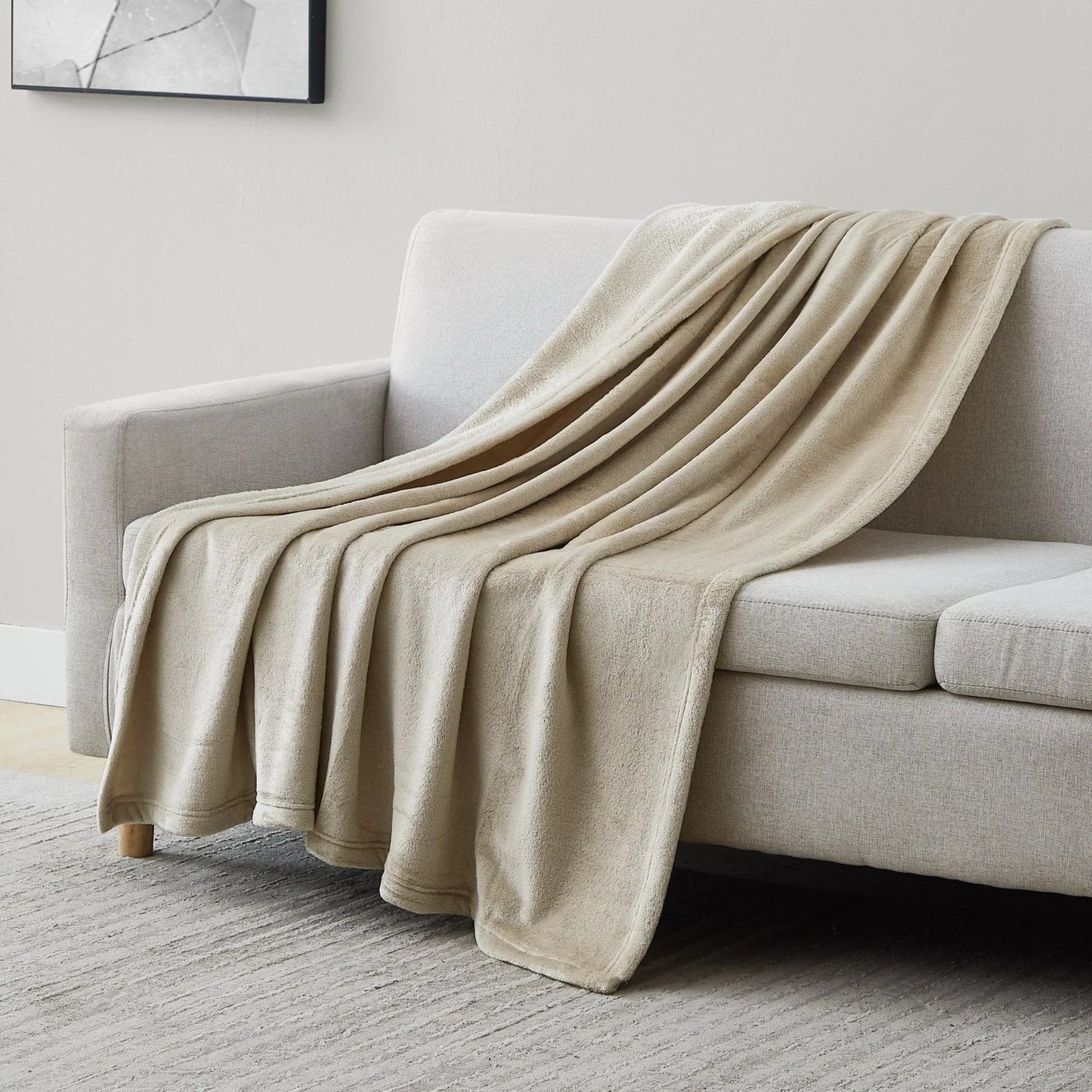 Simply Essential Microfleece Oversized Blanket, Sand