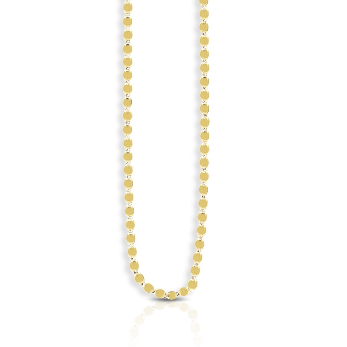 14K Mirror Chain Necklace, 2.2 mm